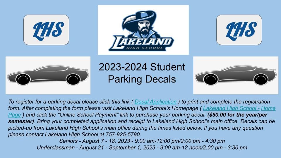  23-24 Parking Decal Information